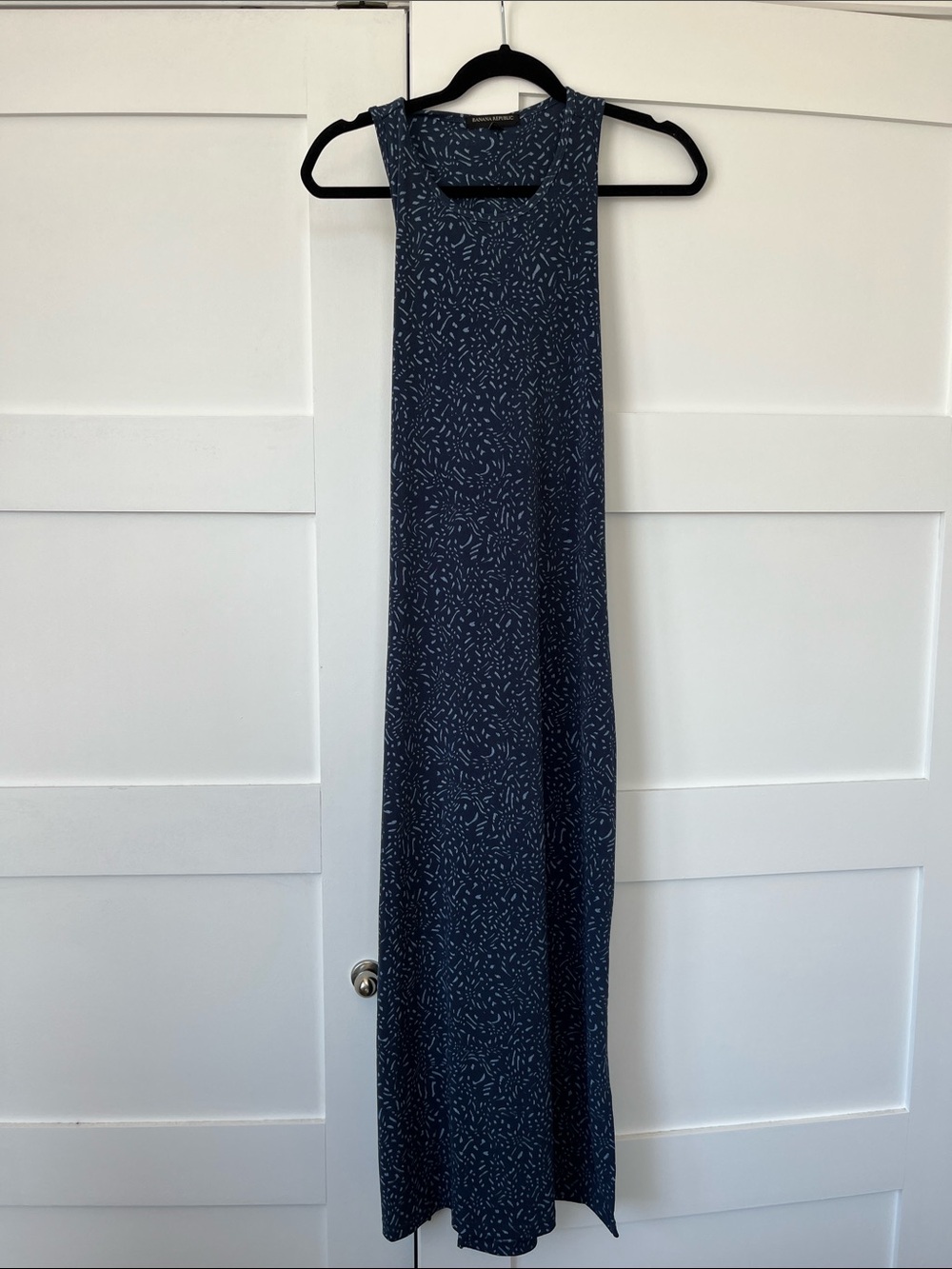 Banana Republic Navy Blue Patterned Tank Dress
